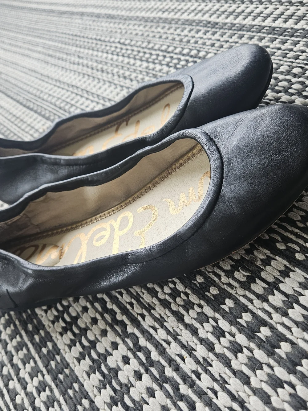 Sam Edelman Black Leather Ballet Flats